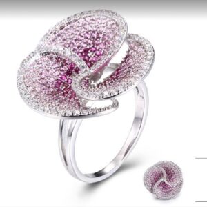 SJ33273, Ladies' Moissanite Ring, S925, Rhodium Plated, White, 5.64g