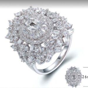 SJ27500, Ladies' Moissanite Ring, S925, Rhodium Plated, White, 7.34g