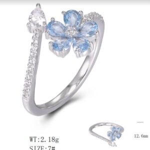 SJ49212, Ladies' Moissanite Ring, S925, Rhodium Plated, White, 2.31g