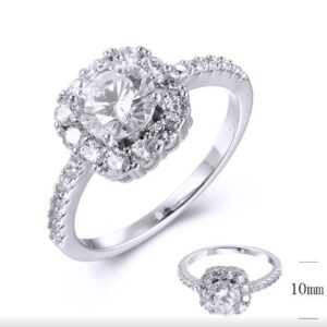 SJ38715, Ladies' Moissanite Ring, S925, Rhodium Plated, White, 3.38g