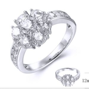 SJ38666, Ladies' Moissanite Ring, S925, Rhodium Plated, White, 4.08g