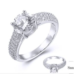 SJ38753, Ladies' Moissanite Ring, S925, Rhodium Plated, White, 3.47g
