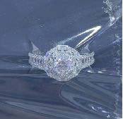 SJ47576, Ladies' Moissanite Ring, S925, Rhodium Plated, White, 3.86g