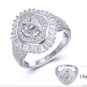 SJ36518, Ladies' Moissanite Ring, S925, Rhodium Plated, White, 5.06g