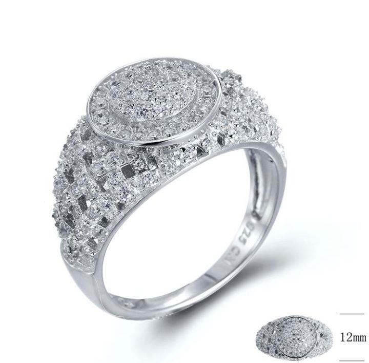 SJ24829, Ladies' Moissanite Ring, S925, Rhodium Plated, White, 4.89g