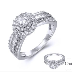 SJ38448, Ladies' Moissanite Ring, S925, Rhodium Plated, White, 4.29g