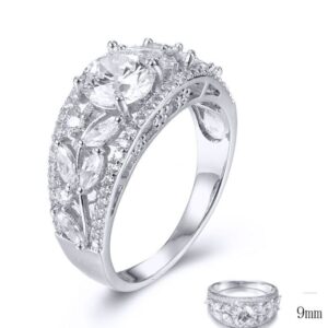 SJ32443, Ladies' Moissanite Ring, S925, Rhodium Plated, White, 4.58g