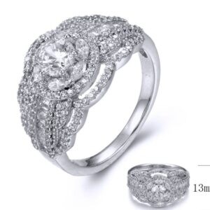 SJ35782, Ladies' Moissanite Ring, S925, Rhodium Plated, White, 3.75g