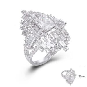 SJ46270, Ladies' Moissanite Ring, S925, Rhodium Plated, White, 5.9g
