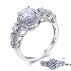 SJ25273, Ladies' Moissanite Ring, S925, Rhodium Plated, White, 4.09g