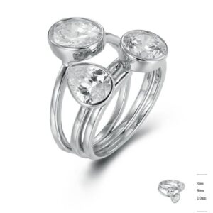 SJ43597, Ladies' Moissanite Ring, S925, Rhodium Plated, White, 6.54g