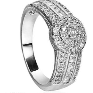 SJ22392, Ladies' Moissanite Ring, S925, Rhodium Plated, White, 3.09g