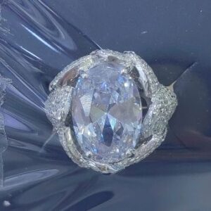 SJ36993, Ladies' Moissanite Ring, S925, Rhodium Plated, White, 8.23g