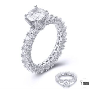 SJ33746, Ladies' Moissanite Ring, S925, Rhodium Plated, White, 5.16g