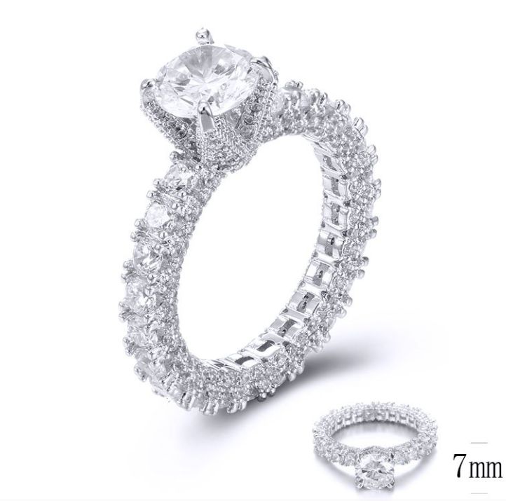 SJ33746, Ladies' Moissanite Ring, S925, Rhodium Plated, White, 5.16g