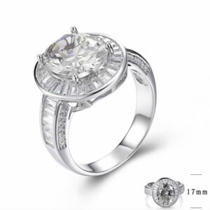 SJ29960, Ladies' Moissanite Ring, S925, Rhodium Plated, White, 7.49g