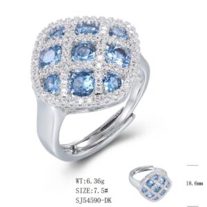 SJ54590, Ladies' Moissanite Ring, S925, Rhodium Plated, White, 6.08g