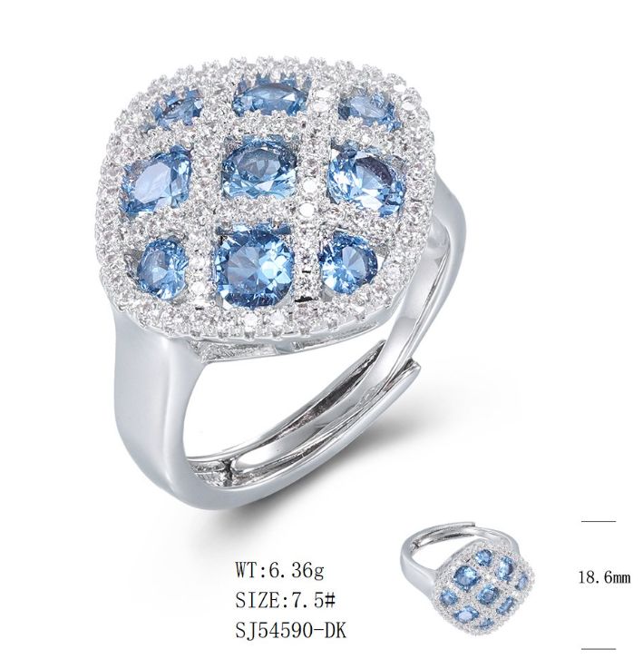 SJ54590, Ladies' Moissanite Ring, S925, Rhodium Plated, White, 6.08g