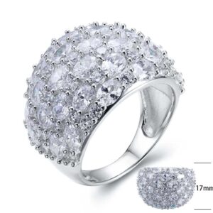 SJ25230, Ladies' Moissanite Ring, S925, Rhodium Plated, White, 9.22g