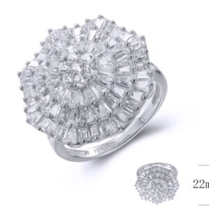 SJ40478, Ladies' Moissanite Ring, S925, Rhodium Plated, White, 6.25g
