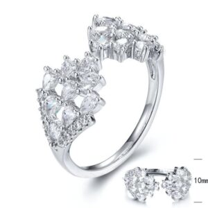 SJ30387, Ladies' Moissanite Ring, S925, Rhodium Plated, White, 2.34g