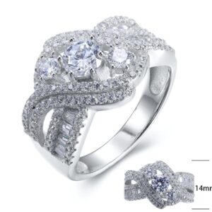 SJ25262, Ladies' Moissanite Ring, S925, Rhodium Plated, White, 5.52g