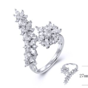 SJ38870, Ladies' Moissanite Ring, S925, Rhodium Plated, White, 4.16g