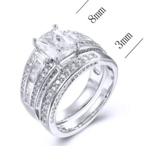SJ38754, Ladies' Moissanite Ring, S925, Rhodium Plated, White, 4.66g