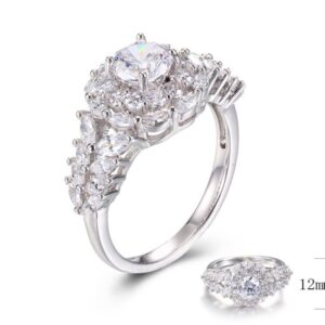 SJ30076, Ladies' Moissanite Ring, S925, Rhodium Plated, White, 3.94g