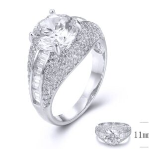 SJ33487, Ladies' Moissanite Ring, S925, Rhodium Plated, White, 4.64g