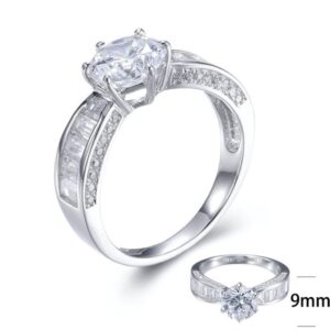 SJ27388, Ladies' Moissanite Ring, S925, Rhodium Plated, White, 4.42g