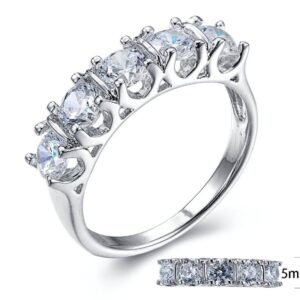 SJ23129, Ladies' Moissanite Ring, S925, Rhodium Plated, White, 3.66g