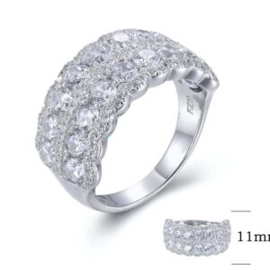 SJ26344, Ladies' Moissanite Ring, S925, Rhodium Plated, White, 7.06g