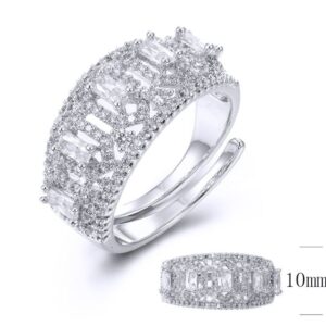 SJ34015, Ladies' Moissanite Ring, S925, Rhodium Plated, White, 4.38g