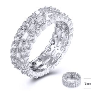 SJ33173, Ladies' Moissanite Ring, S925, Rhodium Plated, White, 4.64g