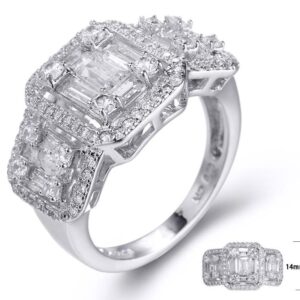 SJ23596, Ladies' Moissanite Ring, S925, Rhodium Plated, White, 5.08g