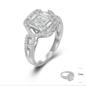 SJ44830, Ladies' Moissanite Ring, S925, Rhodium Plated, White, 4.32g