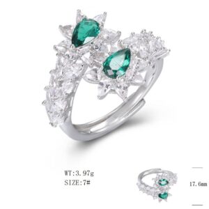 SJ49027, Ladies' Moissanite Ring, S925, Rhodium Plated, White, 4.31g