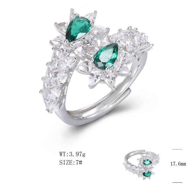 SJ49027, Ladies' Moissanite Ring, S925, Rhodium Plated, White, 4.31g