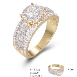 SJ51354, Ladies' Moissanite Ring, S925, Rhodium Plated, White, 5.57g