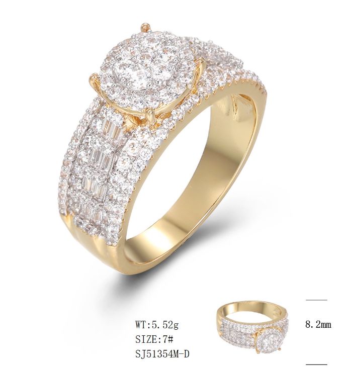 SJ51354, Ladies' Moissanite Ring, S925, Rhodium Plated, White, 5.57g