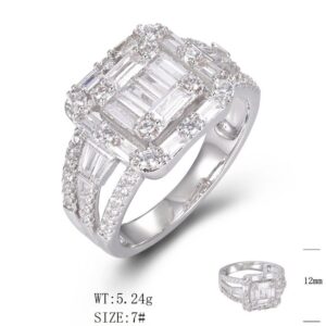 SJ49404, Ladies' Moissanite Ring, S925, Rhodium Plated, White, 5.29g