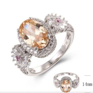 SJ38063, Ladies' Moissanite Ring, S925, Rhodium Plated, White, 5.55g
