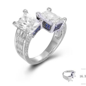 SJ46273, Ladies' Moissanite Ring, S925, Rhodium Plated, White, 7.27g