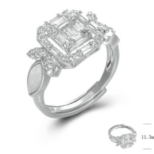 SJ46428, Ladies' Moissanite Ring, S925, Rhodium Plated, White, 3.55g