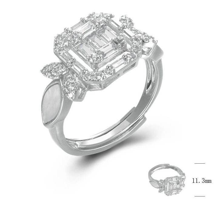 SJ46428, Ladies' Moissanite Ring, S925, Rhodium Plated, White, 3.55g