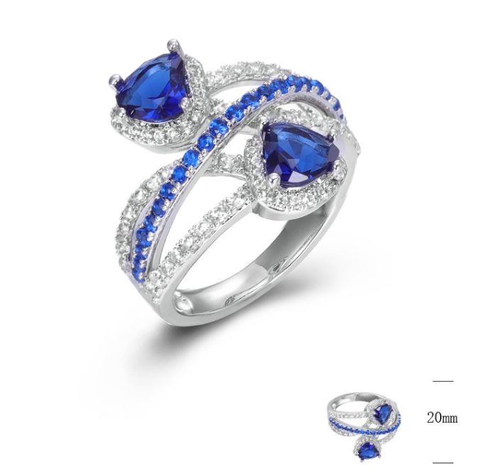 SJ44881, Ladies' Moissanite Ring, S925, Rhodium Plated, White, 5.62g