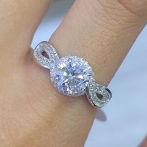 SJ22436, Ladies' Moissanite Ring, S925, Rhodium Plated, White, 3.39g