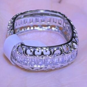 SJ16289, Ladies' Moissanite Ring, S925, Rhodium Plated, White, 5.37g