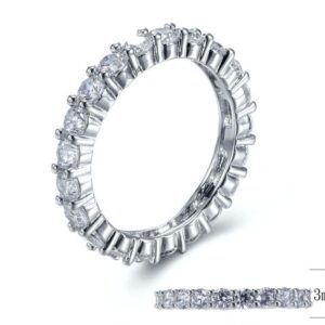 SJ28224, Ladies' Moissanite Ring, S925, Rhodium Plated, White, 2.54g